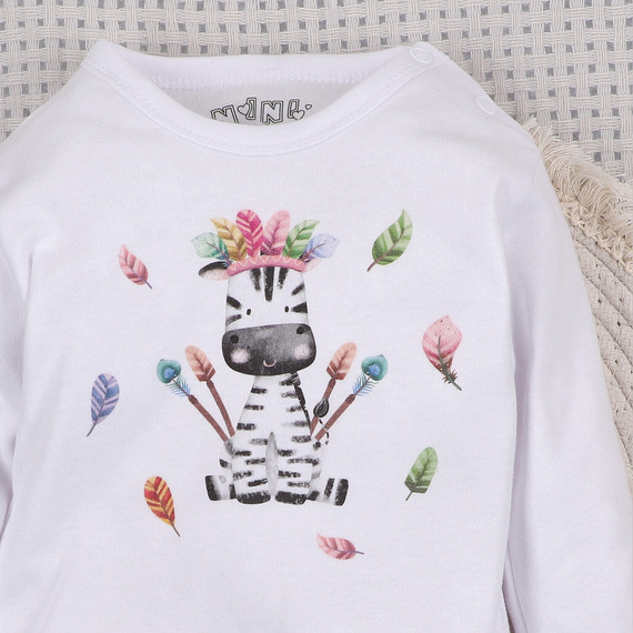 ABN-5550 Body niemowlęce Happy Animals Nini z bawełny organicznej – komfort, bezpieczeństwo i styl