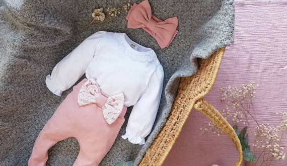 179 Cherry Półśpiochy niemowlęce Marija - różowy