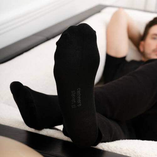 art.083 Cashmere Skarpety Męskie z kaszmirem Steven - 004 czarne