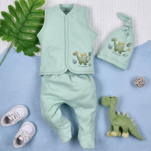 ABN-5579 Dino Explorer Czapka nemowlęca Nini – bawełna organiczna, miękka i przewiewna