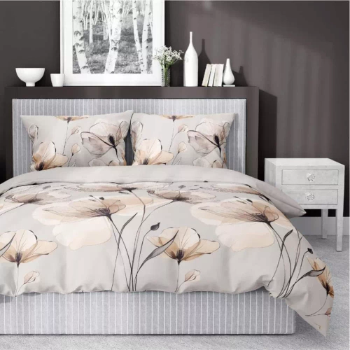 5492 B Pościel satynowa Detexpol Satin Stories cappuccino | 100% bawełna, splot satynowy, zamek, opakowanie prezentowe