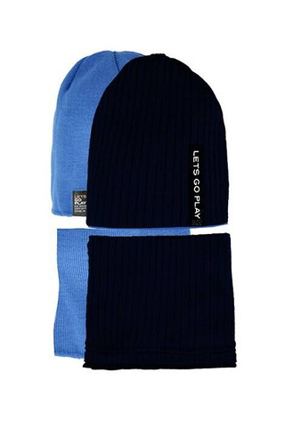 48-411 Komplet Czapka dziecięca + tuba/komin AJS czarny