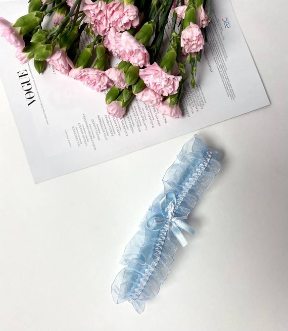 221 Podwiązka szyfonowa De Lafense - jasny niebieski