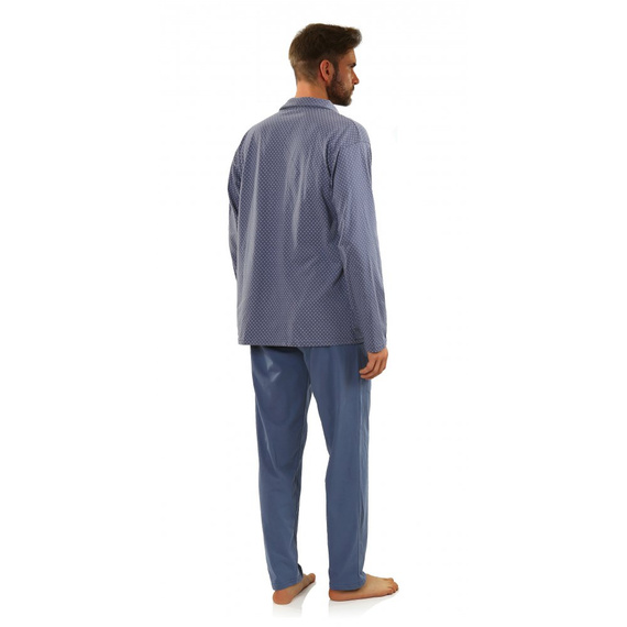 Rozpinana piżama męska długi rękaw Sesto Senso - kotwiczki jeans 