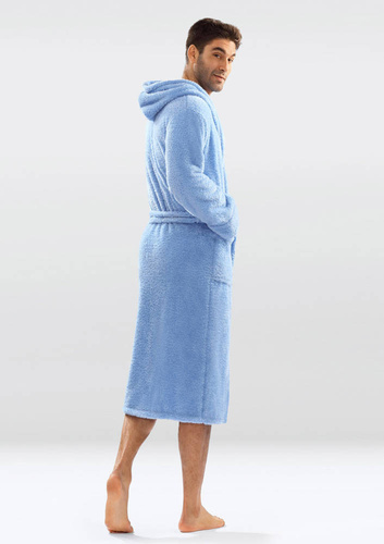 130 Podomka Szlafrok męski z kapturem Dkaren - ciemny niebieski