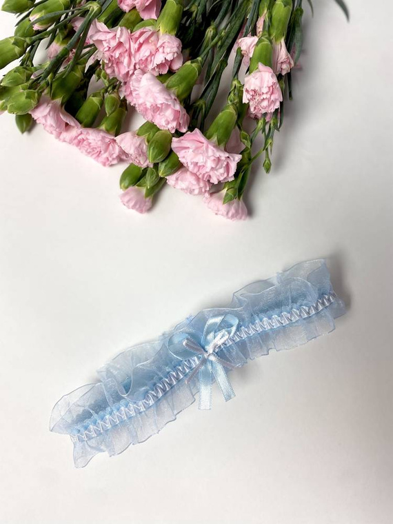 221 Podwiązka szyfonowa De Lafense - jasny niebieski