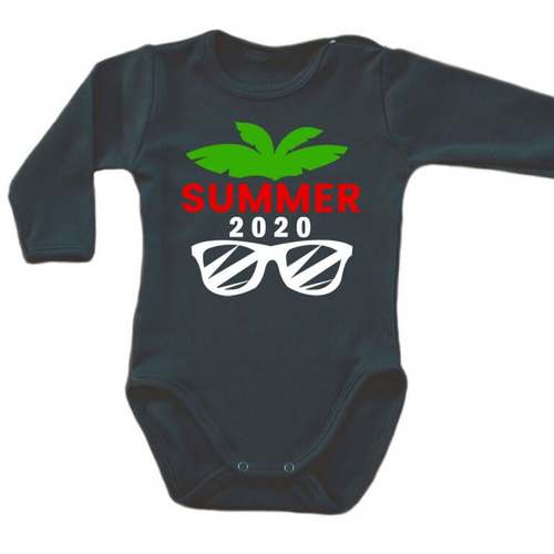 Body długi rękaw "Wakacje 2020" Moocha biały