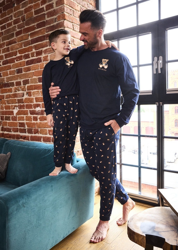 939/300 Big Boss Cornette – piżama męska granatowa, bawełna, z nadrukiem