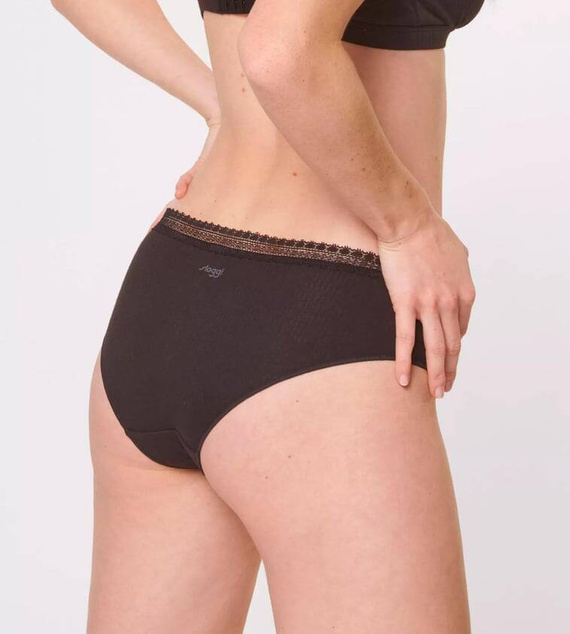 GO Ribbed R Hipster C2P Figi Damskie 2-pak Sloggi - black