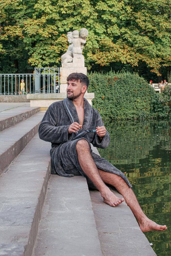 716 Rafael szlafrok męski De lafense - grafit