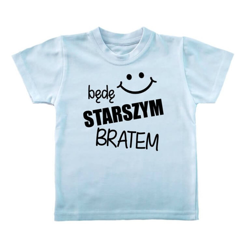  "Będę STARSZYM bratem v2"  Koszulka dziecięca krótki rękaw Moocha czerwony 