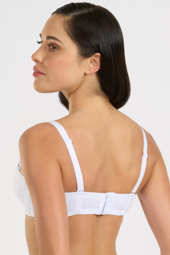 391 Biustonosz Bandeau Bianco Spiman Bardotka Usztywniany Odpinane Ramiączka
