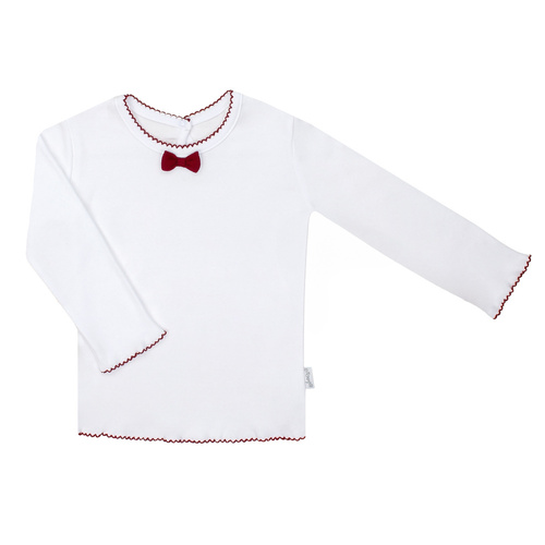 163568 Bluzka z długim rękawem "Magia Świąt" Nicol - bordowa kokardka