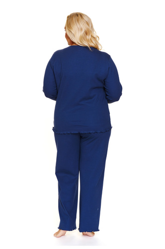 Doctor Nap 7326 – Bawełniana piżama damska plus size z falowanymi wykończeniami | 100% bawełna, polska produkcja - cosmos