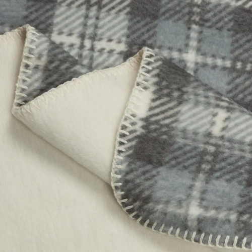 Santa koc świąteczny narzuta krata Eurofirany szary/kremowy