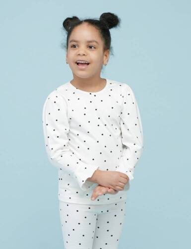 Tres Bien Bluzka z długim rękawem Pinokio - ecru groszki