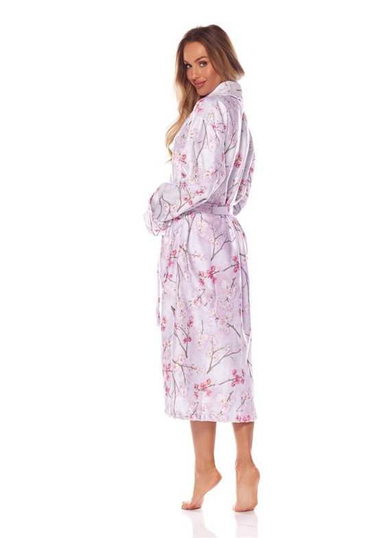 2216 Fida Długi Szlafrok Damski L&L -niebieski