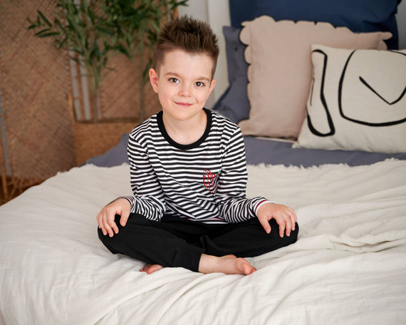 5236 "Stripes" Piżama dziecięca Unisex Doctor Nap - black n
