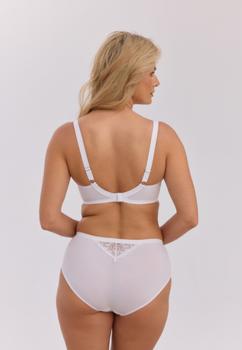 Figi Gaia Kiara GFP051 białe – eleganckie figi haftowane z mikrofibry