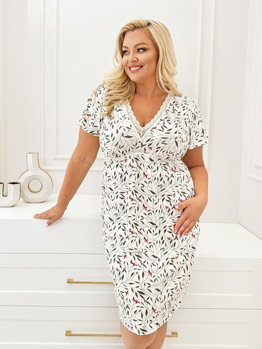 Koszula nocna Melisa Donna – wiskoza, dekolt V z koronką