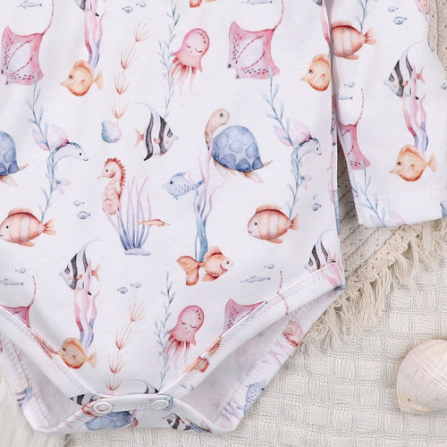 ABN-5475 Underwater World Body niemowlęce Nini– bawełna organiczna, długi rękaw