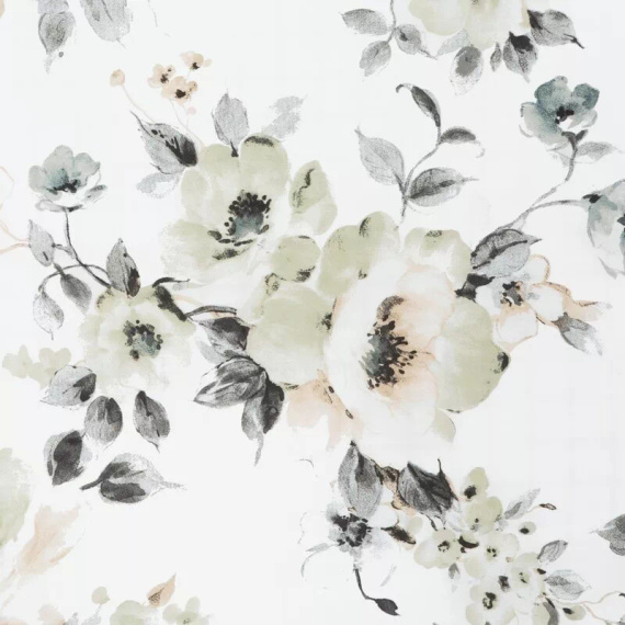 Spring 32 Kwiaty pościel satynowa Eurofirany biały/miętowy