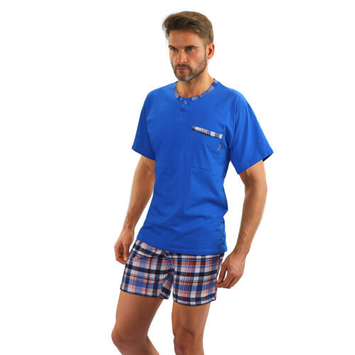 2243/09 Jasiek 02 krótki rękaw Piżama Męska Sesto Senso - chaber