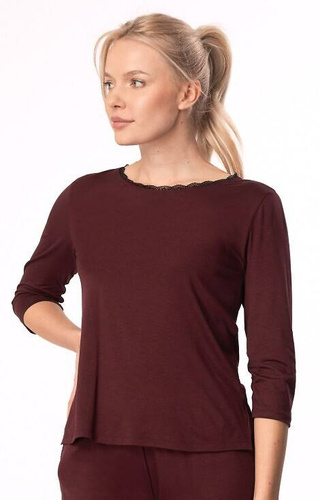 Margot 3/4 Mix&Match Koszulka Piżamowa Mefemi - burgund