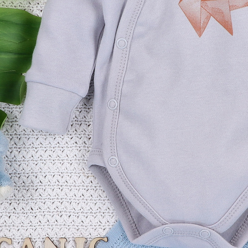 ABN-5382 Fun Origami Body kopertowe z bawełny organicznej Nini szary