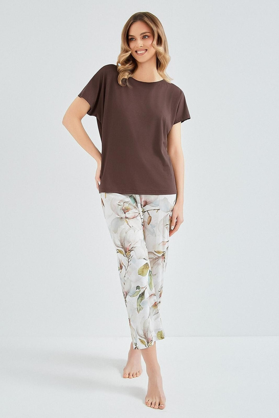 Piżama damska Taro Apolonia 3606 wiskoza bawełna spodnie 7/8 komfort