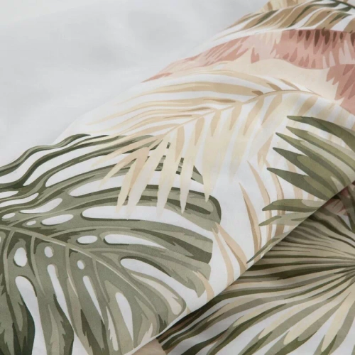 Spring 29 Kwiaty pościel satynowa Eurofirany biały/zielony