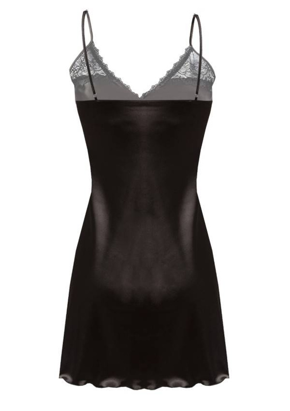 Hana 2 Halka satynowa koszulka damska DKaren - czarny