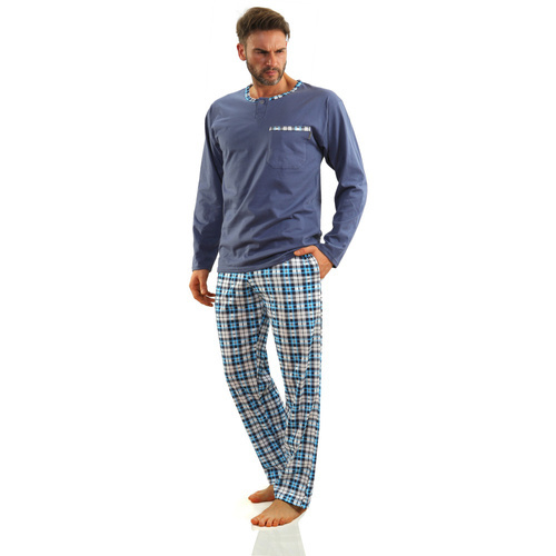 Jasiek Piżama Męska długi rękaw długie spodnie Sesto Senso - jeans