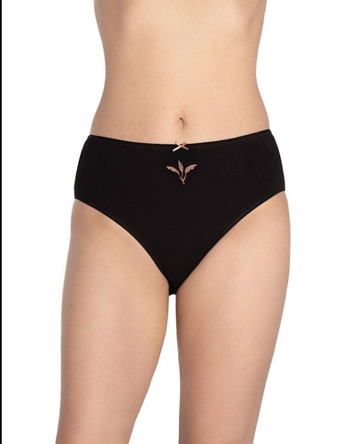 Figi Lama L-122 BI-67 3-pak – bawełniane figi bikini czarno-brązowe