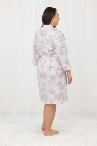 Szlafrok damski Arola Italian Fashion – bawełna, rękaw 3/4, wiązany