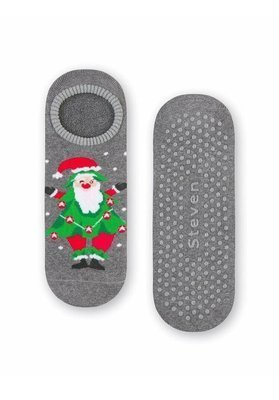 Stopki damskie Frotte ABS Świąteczne art.132 Steven 020 szary melanż