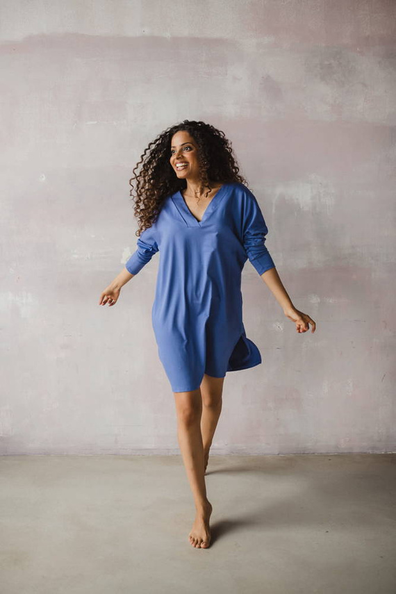 Moon bambusowa koszula nocna ciążowa i do karmienia długi rękaw Milk&Love very peri