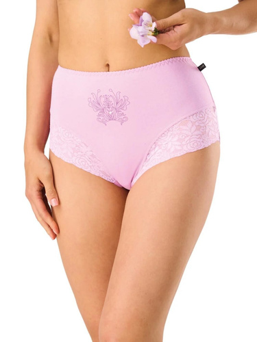 Figi damskie maxi bikini LPF 585 różowo-wrzosowe Key – Wysokiej jakości bawełna, komfort i elegancja