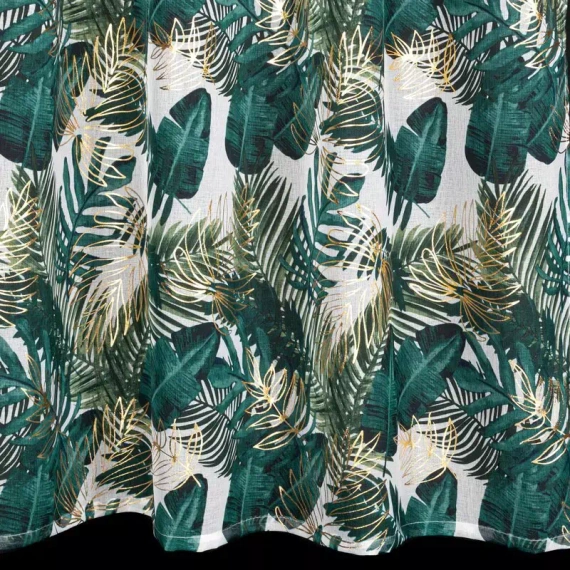 Davos Zasłona gotowa na przelotkach liście monstery Eurofirany biała/zielony