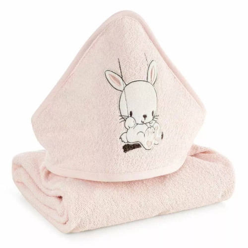 Baby 64 Królik niemowlęce okrycie kąpielowe Eurofirany różowy