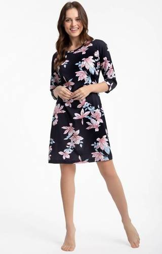 204 Koszula nocna rękaw 3/4 Luna - granatowy