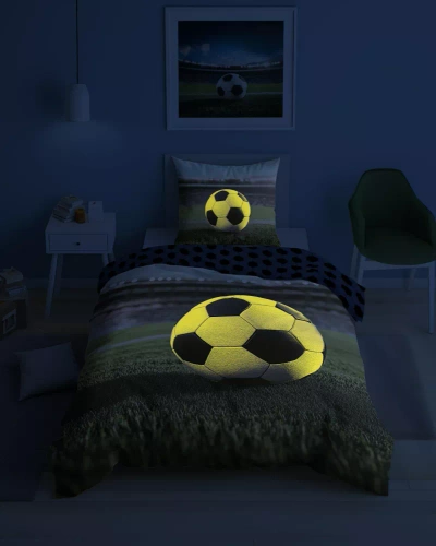 5546 A Fluo 95 Pościel świecąca w ciemności piłka nożna stadion 100% bawełna | Dla dzieci Detexpol