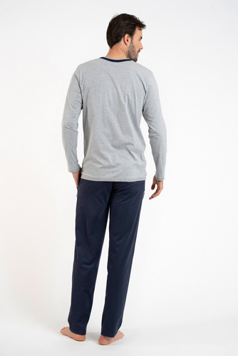 Zbyszek Piżama Męska długi rękaw, długie spodnie Italian Fashion - melange