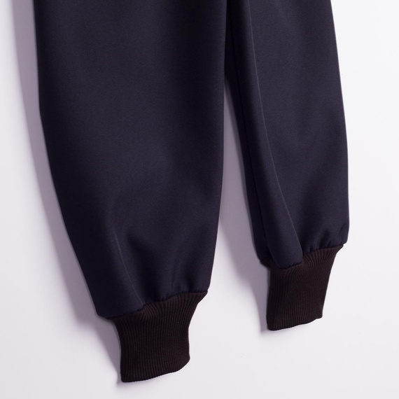 Nicol Spodnie 229054 softshell dziecięce polar wysoki pas ściągacze- granat