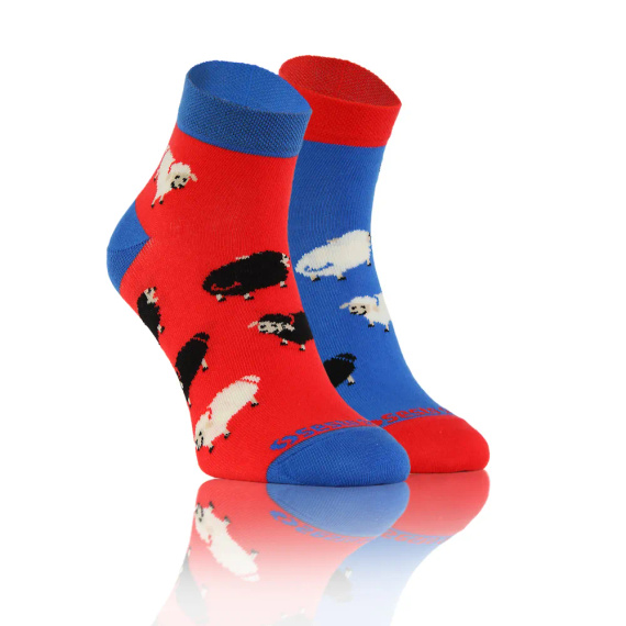 Baranki Owieczki Skarpety krótkie finest cotton dwie różne Sesto Senso niebieski