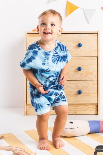 189139 Bluzka bawełniana z krótkim rękawem "Tomi" Nicol - niebieski