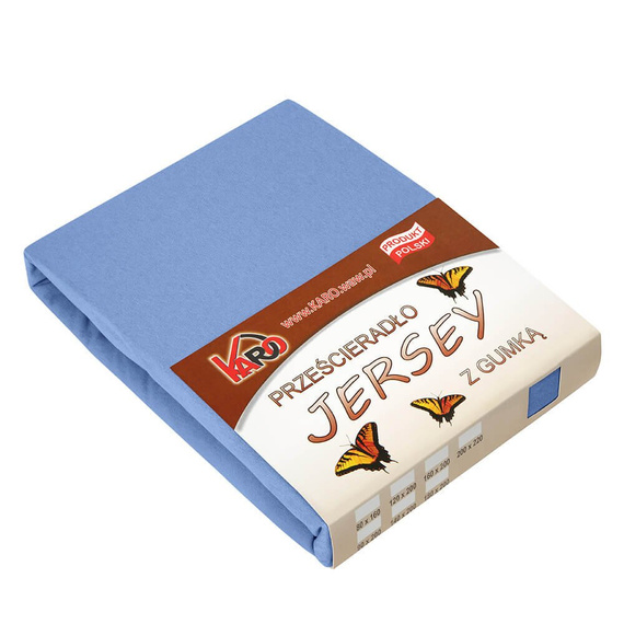 Prześcieradło Jersey z gumką KARO - niebieski 038