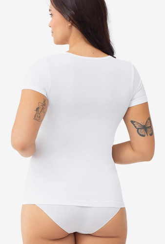 Gatta T-Shirt 2K 608 koszulka damska bezszwowa z mikrofibry krótki rękaw biały