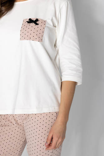 Eliza piżama damska Momenti Per Me ecru-powder pink