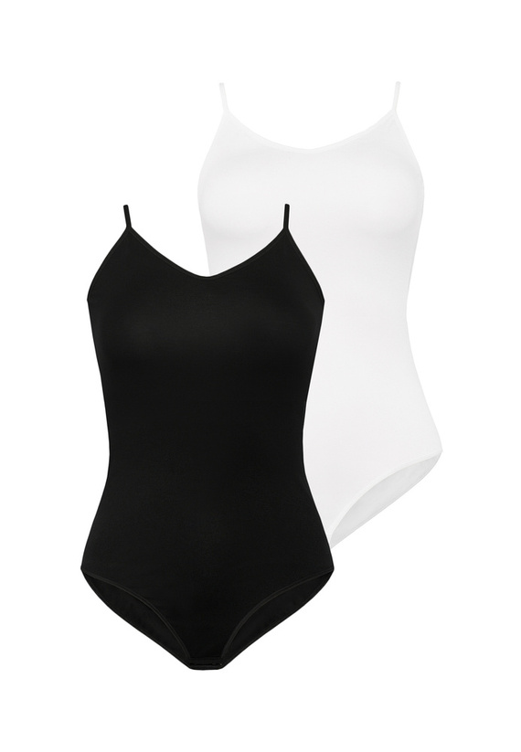2402-2 Classico Body damskie na ramiączkach 2 pack Teyli czarny-biały